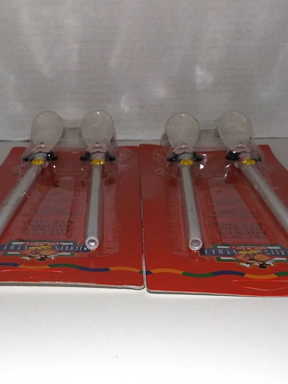 2 – 1990s Vintage Pkg Mickey Spoon Straws Set of 2 Disney #18240 New Sealed